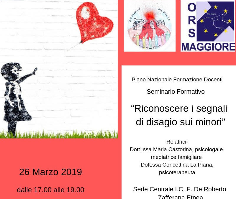 Circolare n°186:Seminario di Formazione “Riconoscere i segnali di violenza sui minori”