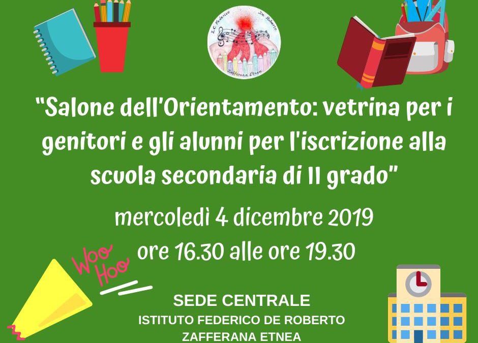 Circolare n°131: “Salone dell’Orientamento: vetrina per i genitori e gli alunni” mercoledì 4 dicembre 2019.