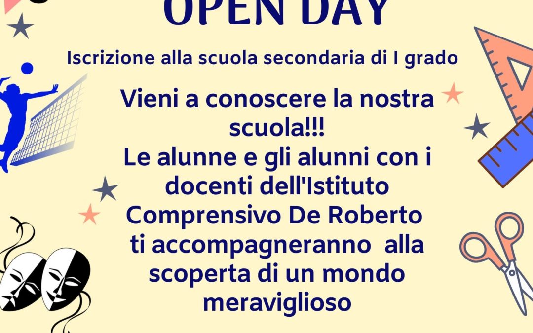 Circolare n°167: Invito all’Open Day d’Istituto per le iscrizioni alla scuola Secondaria di primo grado a.s. 2020/2021 – Giovedì 16 gennaio 2020 ore 16.30 – 18.30.